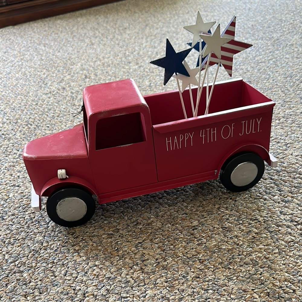 Rae Dunn Red Decorative Fourth of July Truck with Stars